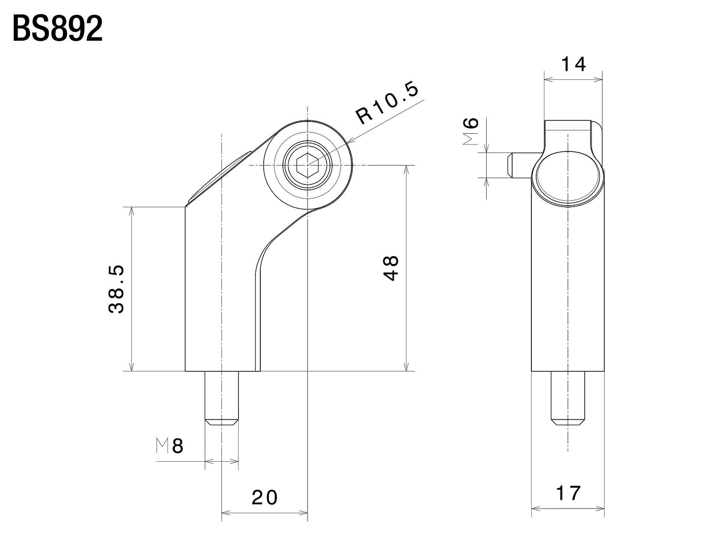 Side Mount ミラーアダプター : BS892B