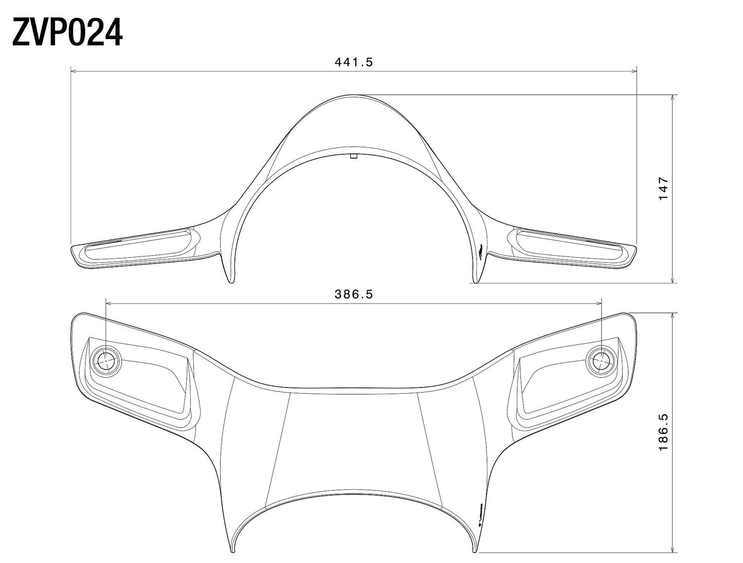 Headlight fairing (Polycarbonate) : ZVP024B