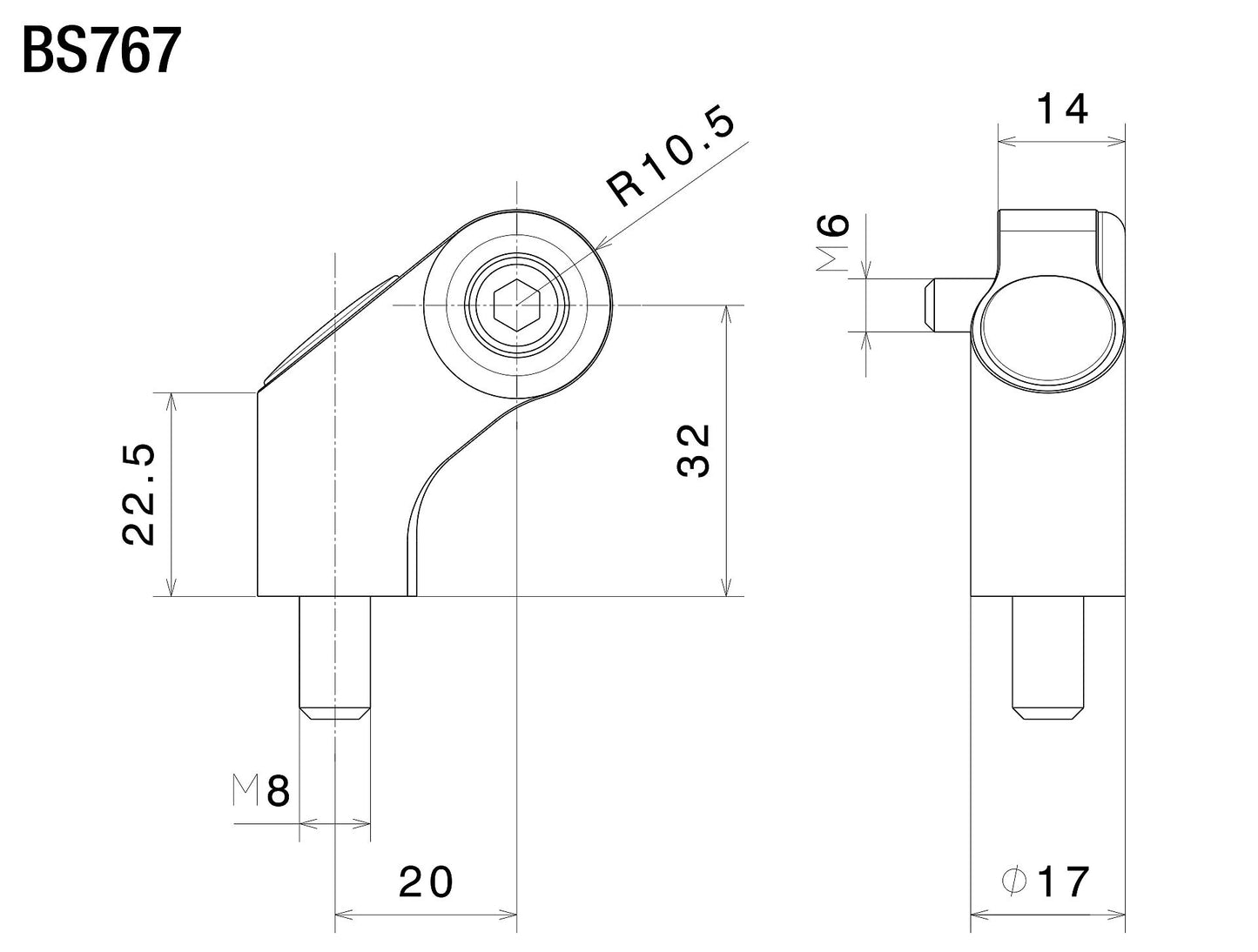 Side Mount ミラーアダプター : BS767B
