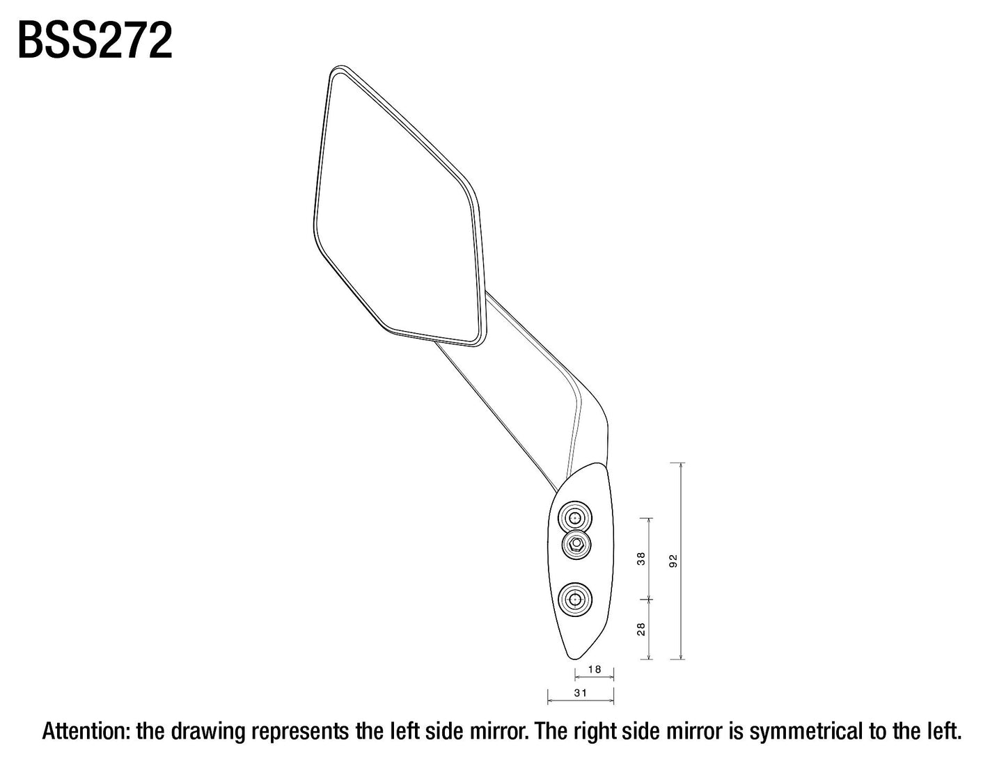 Stealth Max mirror for Aprilia : BSS272