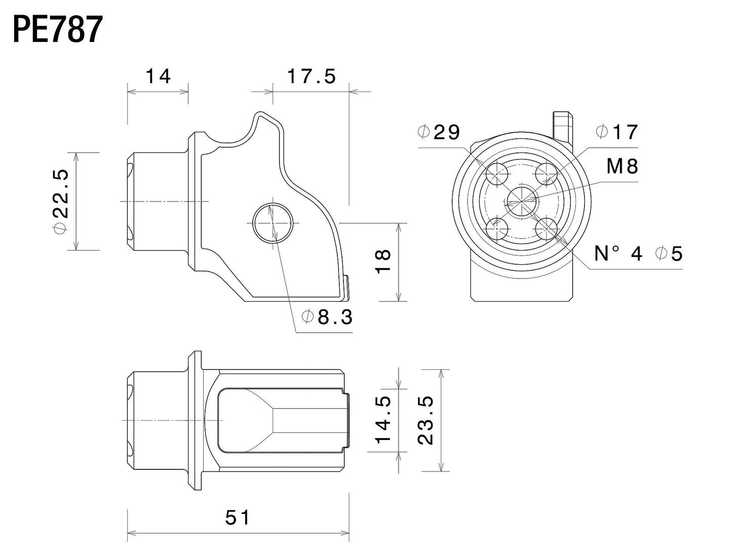 ステップペグ アダプター Rider (Ø 22 mm) : PE787B
