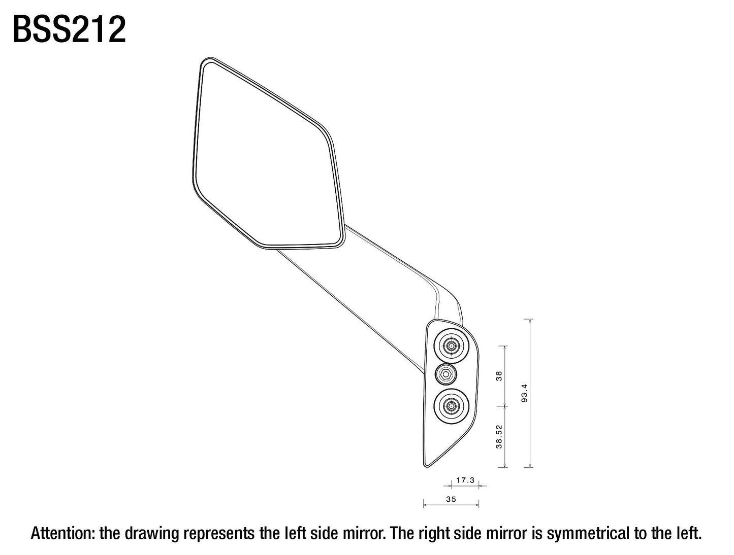 Stealth Max mirror for BMW : BSS212