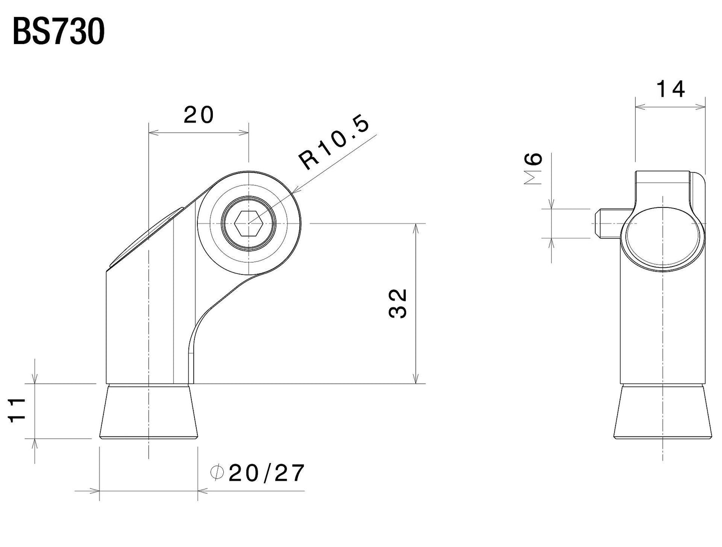 Side Mount ミラーアダプター : BS730B