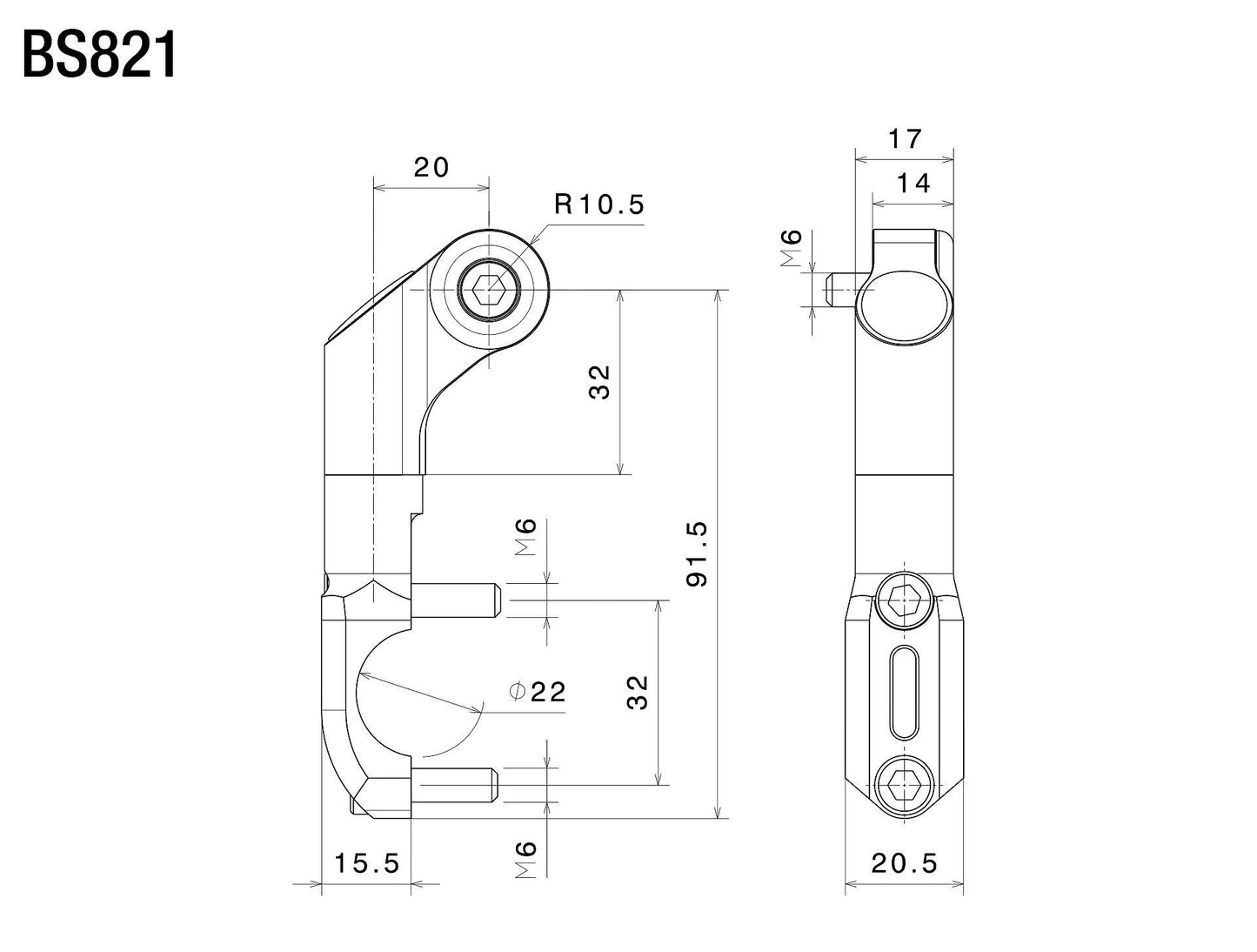 Side Mount ミラーアダプター : BS821B