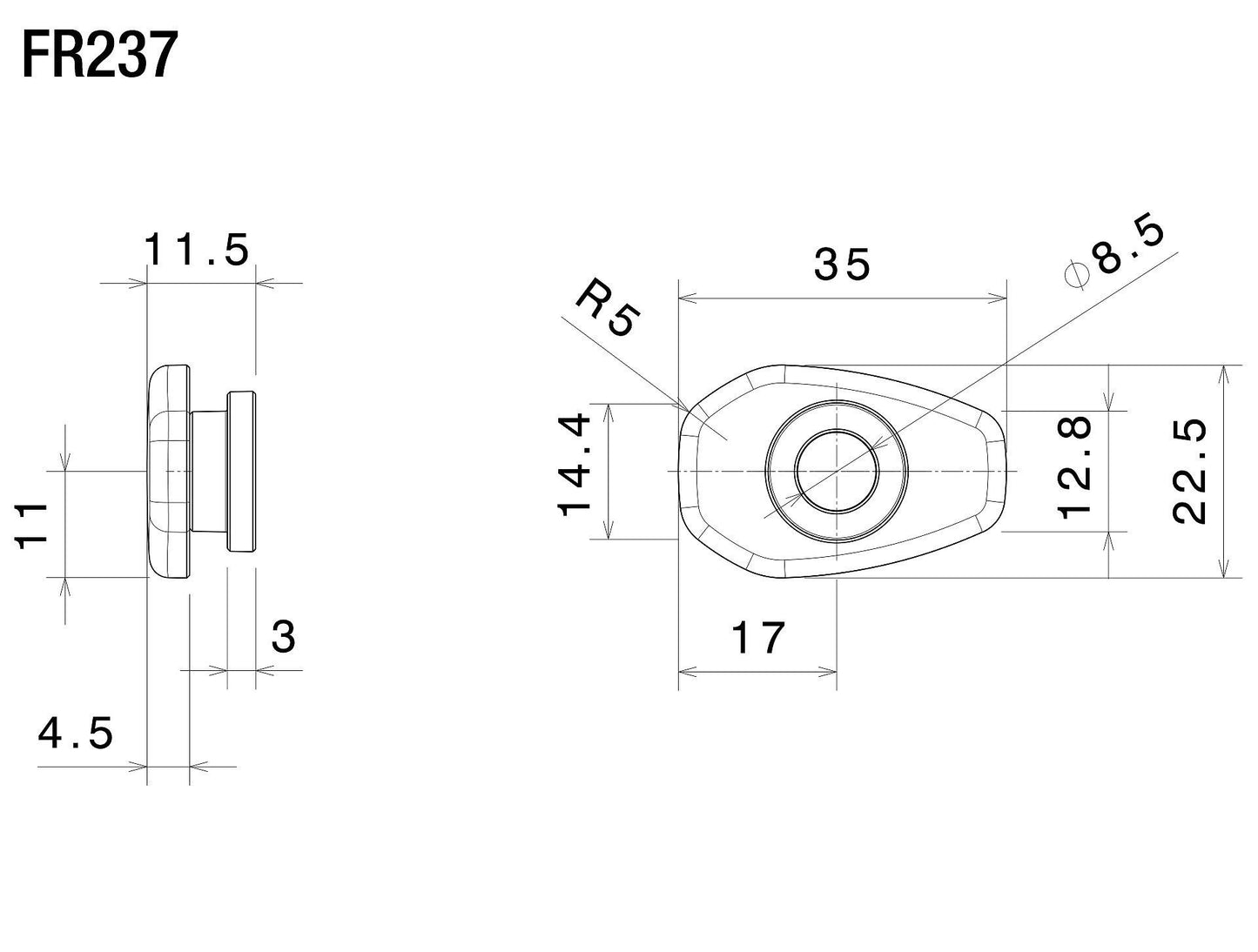 ウィンカーアダプター for Rear : FR237B