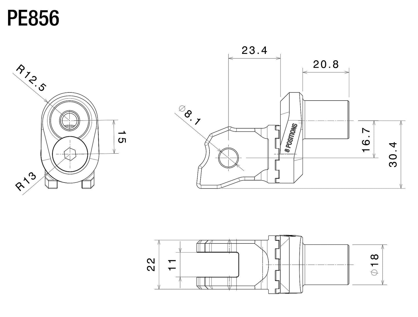 アジャスト機能付 ステップペグ アダプター : PE856B