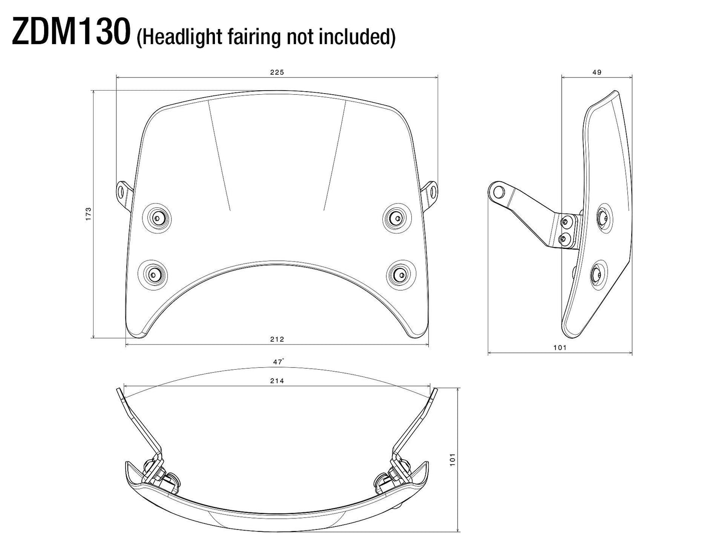 Headlight Fairing アダプター : ZDM130B