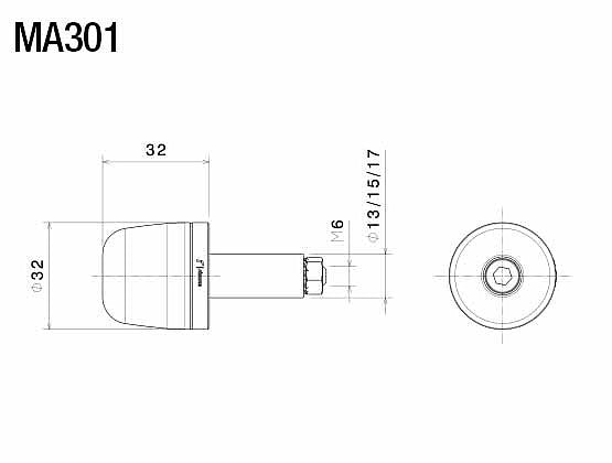 Single Bar End Plug : MA301B