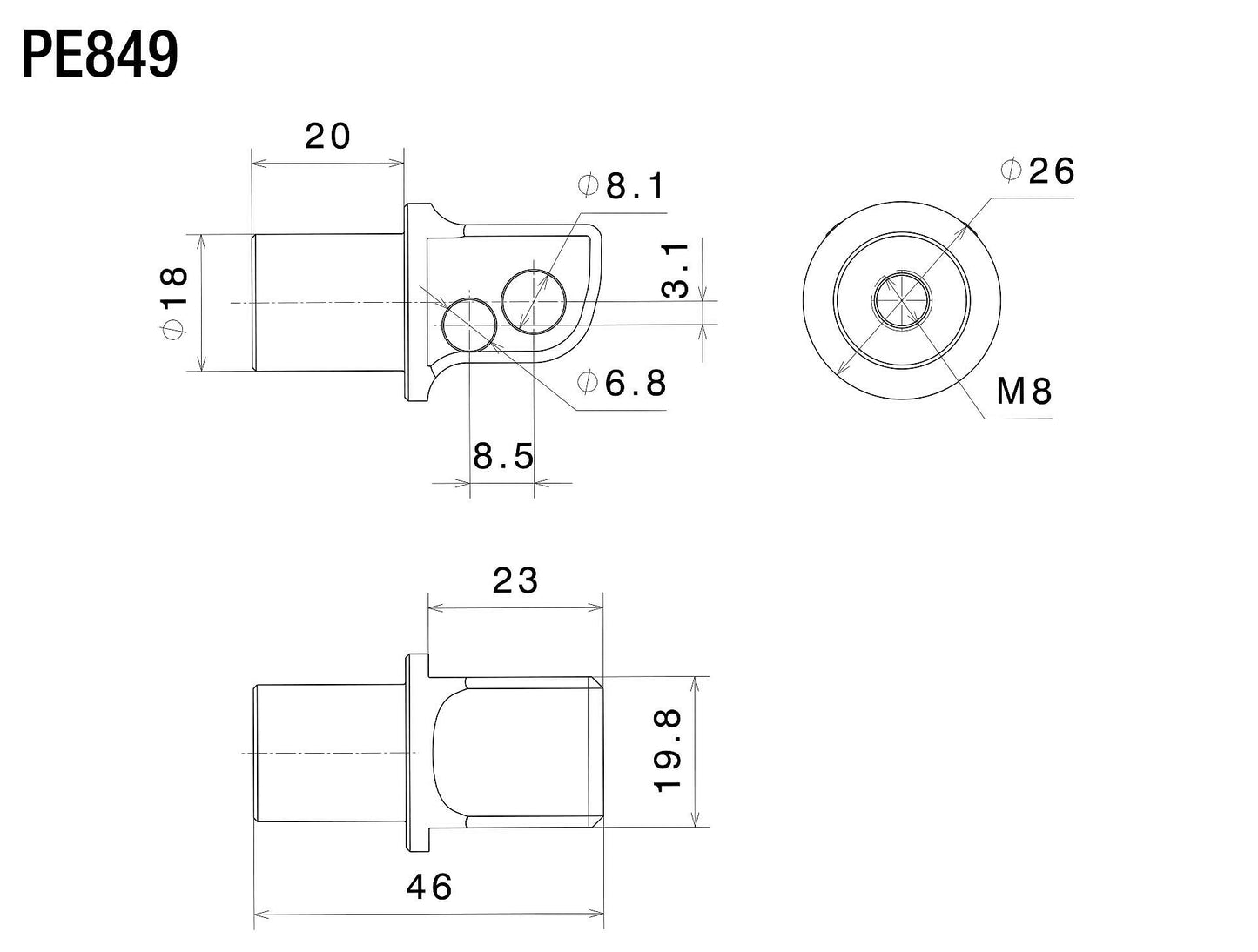 ステップペグ アダプター : PE849B