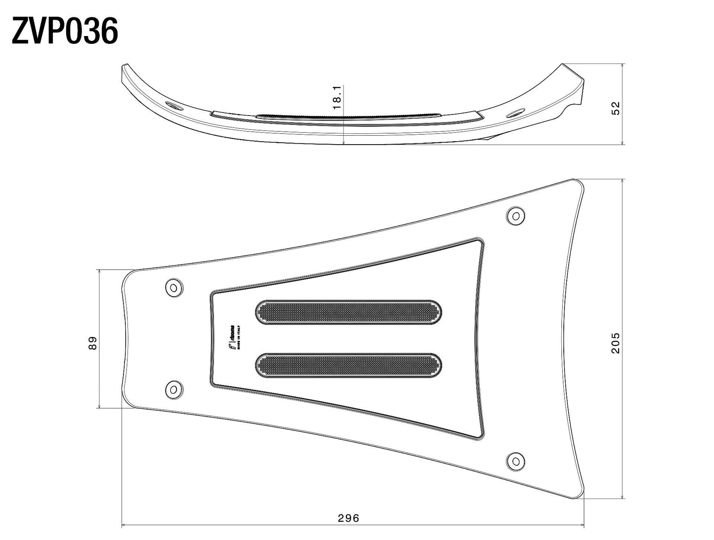 Foot board tunnel cover : ZVP036A